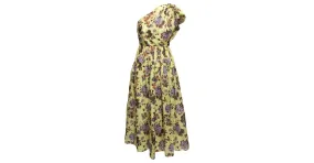 Vestido de un solo hombro con estampado floral de seda Ulla Johnson amarillo claro y multicolor Talla US M 